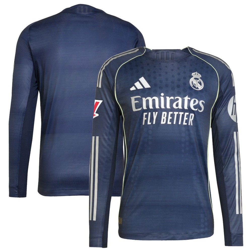 Real Madrid 2025/26 Away Long Sleeve Jersey Blue - Adidas