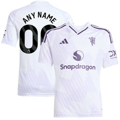 Manchester United Youth 2025/26 Away Replica Custom Jersey White - Adidas