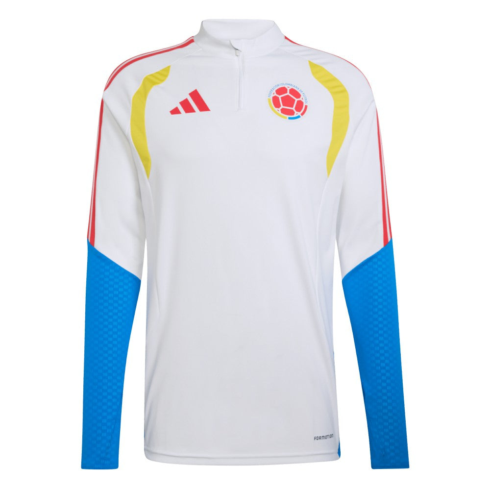 Colombia National Team FIFA x World Cup 2026 Tiro Quarter-Zip Training Top White - Adidas