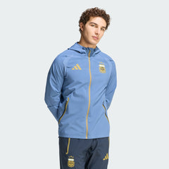 Argentina National Team FIFA x World Cup Tiro Travel Raglan Full-Zip Windbreaker Hoodie Blue - Adidas