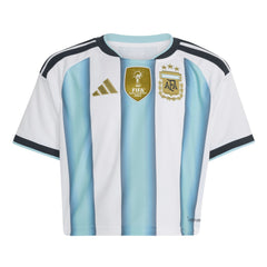 Argentina National Team Women's FIFA x World Cup 2022 Winners Home Cropped Replica Jersey White - Adidas