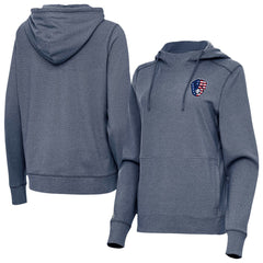 Milwaukee Brewers Antigua Women's Justice Stars and Stripes Team Logo Pullover Hoodie | MLB New