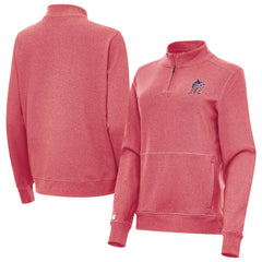 Miami Marlins Antigua Women's Crush Stars and Stripes Team Logo Quarter-Zip Pullover Top | MLB Outlet