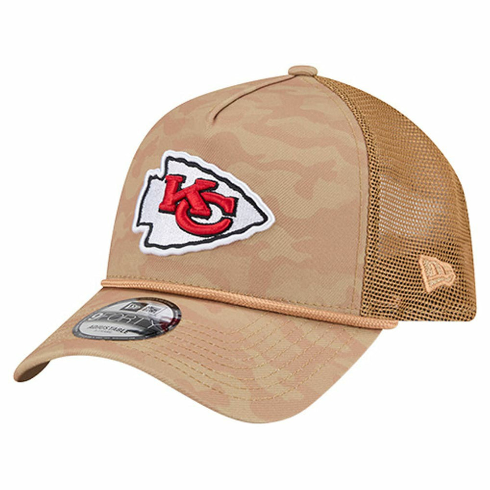 Kansas City Chiefs New Era Wheat Camo 9FORTY Adjustable Hat