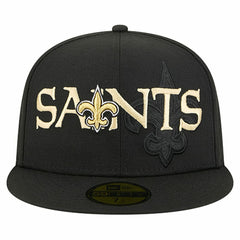 New Orleans Saints New Era Overlap Wordmark 59FIFTY Fitted Hat