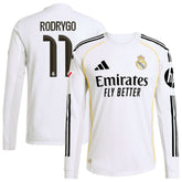 Rodrygo Real Madrid 2025/26 Home Long Sleeve Jersey White - Adidas