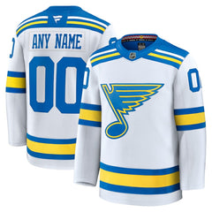 St. Louis Blues Fanatics Away Premium Custom Jersey White
