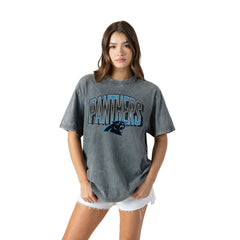 Carolina Panthers Gameday Couture Women's Peak Performance Oversized Snow Wash T-Shirt