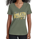 Athletics Starter Women's Fireworks Team Name V-Neck T-Shirt | MLB On Sale
