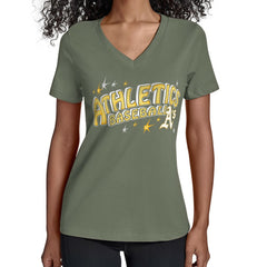 Athletics Starter Women's Fireworks Team Name V-Neck T-Shirt | MLB On Sale