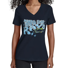 Tampa Bay Rays Starter Women's Fireworks Team Name V-Neck T-Shirt | MLB Discount