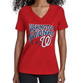 Washington Nationals Starter Women's Fireworks V-Neck T-Shirt | MLB Online