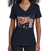 Detroit Tigers Starter Women's Fireworks V-Neck T-Shirt | MLB For sale