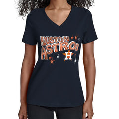 Houston Astros Starter Women's Fireworks V-Neck T-Shirt | MLB Discount