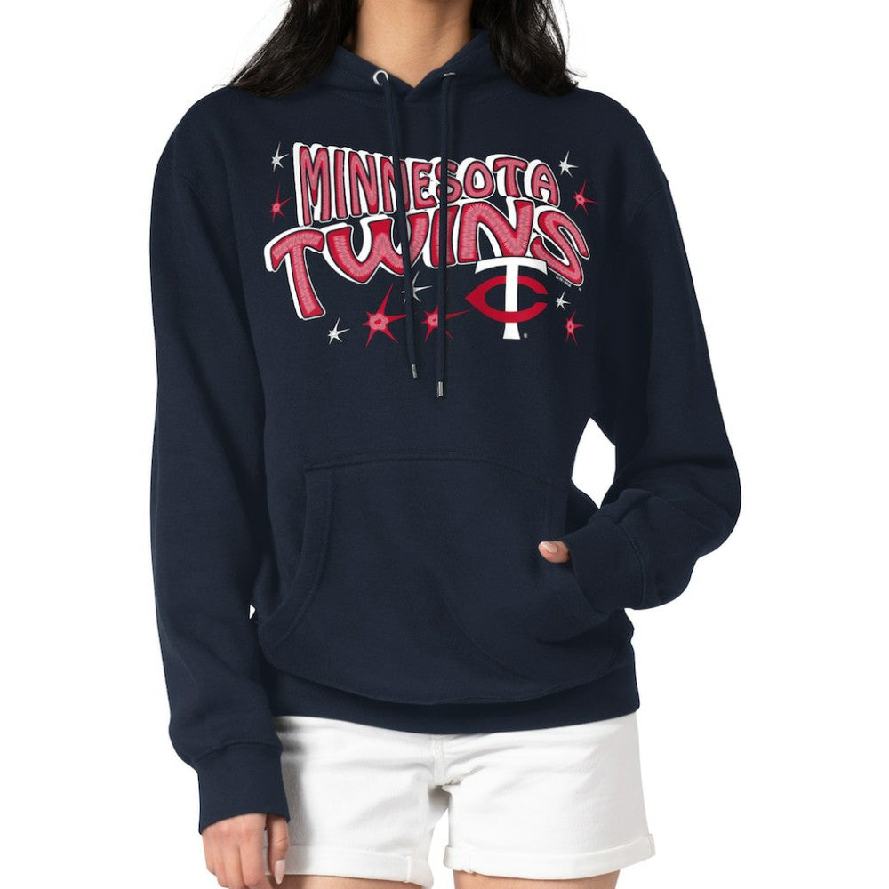 Minnesota Twins Starter Women's Fireworks Fleece Tri-Blend Pullover Hoodie | MLB For sale