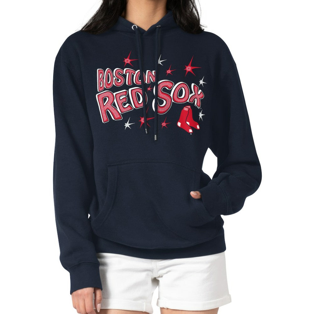 Boston Red Sox Starter Women's Fireworks Fleece Tri-Blend Pullover Hoodie | MLB Outlet