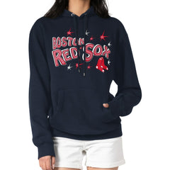 Boston Red Sox Starter Women's Fireworks Fleece Tri-Blend Pullover Hoodie | MLB Outlet