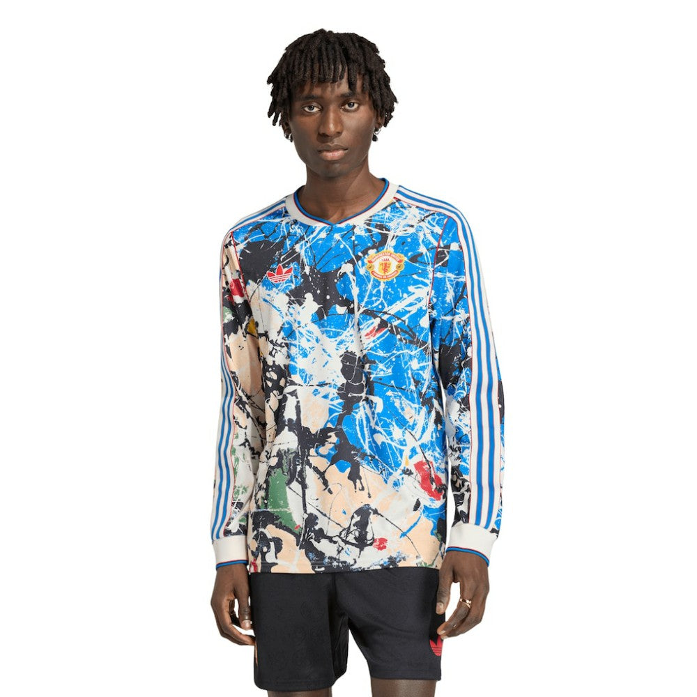 Manchester United X Stone Roses Long Sleeve Replica Jersey Blue - Adidas