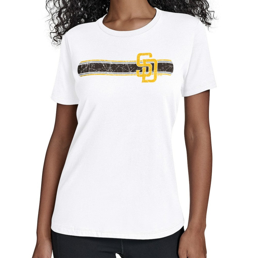 San Diego Padres Starter Women's Team Stripe T-Shirt | MLB Outlet
