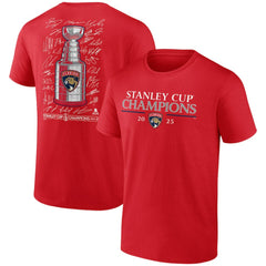 Florida Panthers Fanatics 2025 Stanley Cup Champions Signature Roster T-Shirt Sale