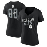 Brooklyn Nets Women's Hustle Custom V-Neck T-Shirt For Sale