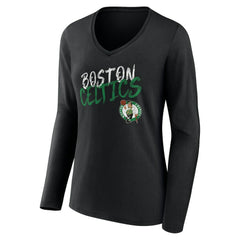 Boston Celtics Women's Hustle Custom Long Sleeve V-Neck T-Shirt Online