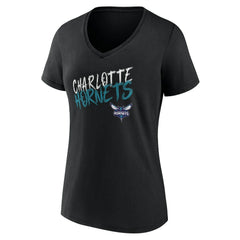 Charlotte Hornets Women's Hustle Custom V-Neck T-Shirt Outlet