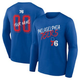 Philadelphia 76ers Hustle Custom Long Sleeve T-Shirt On Sale