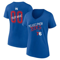 Philadelphia 76ers Women's Hustle Custom V-Neck T-Shirt On Sale