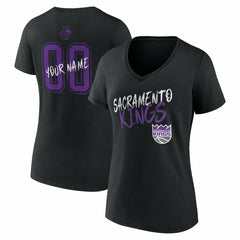 Sacramento Kings Women's Hustle Custom V-Neck T-Shirt For Sale