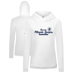 Toronto Maple Leafs Levelwear Women's Slender Monument Raglan Pullover Hoodie On Sale