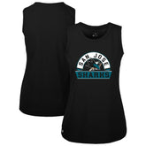 San Jose Sharks Levelwear Women's Macy Banner Arch Tank Top For Sale
