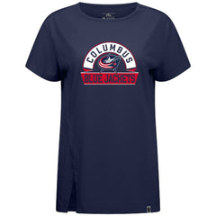 Columbus Blue Jackets Levelwear Women's Influx Banner Arch T-Shirt On Sale