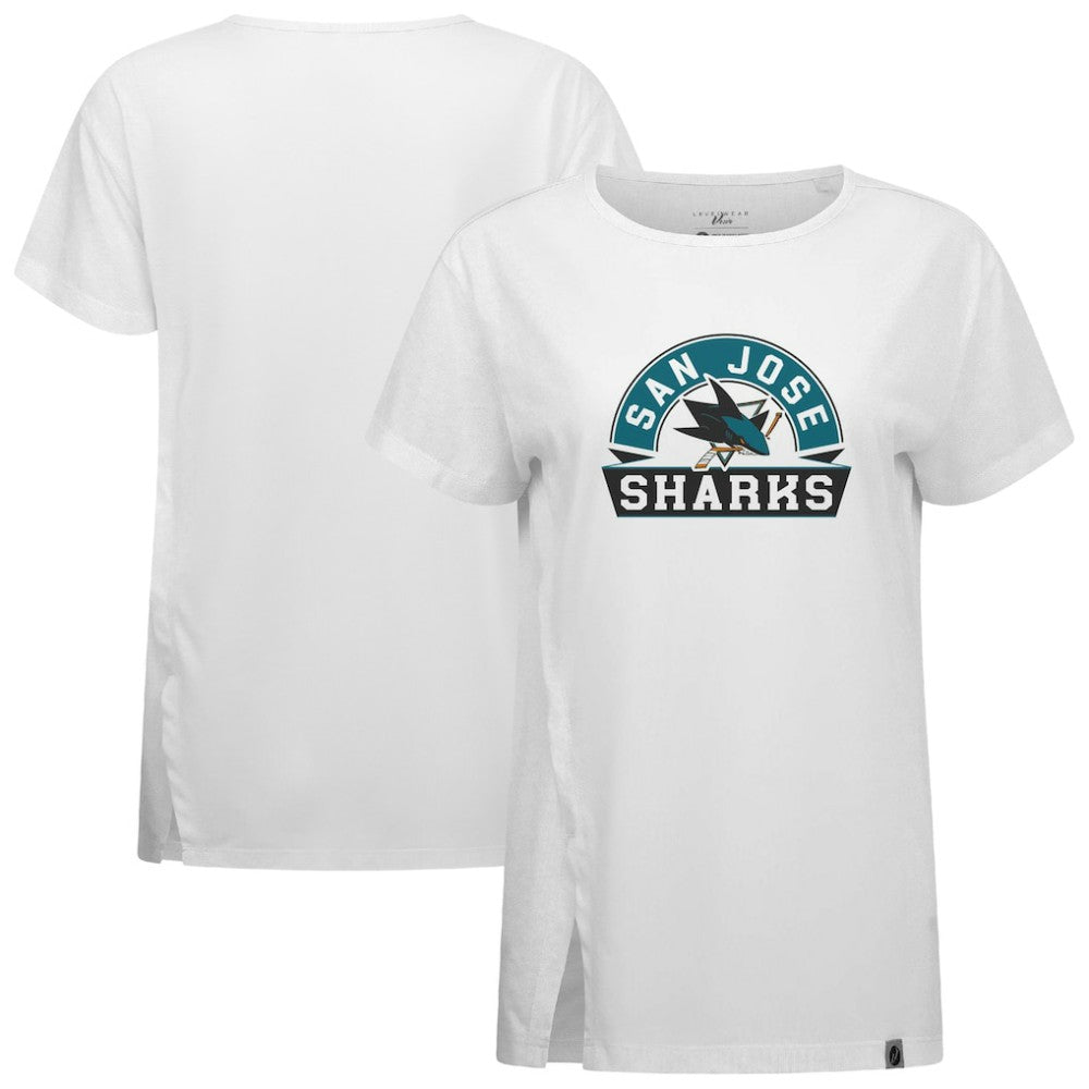 San Jose Sharks Levelwear Women's Influx Banner Arch T-Shirt On Sale