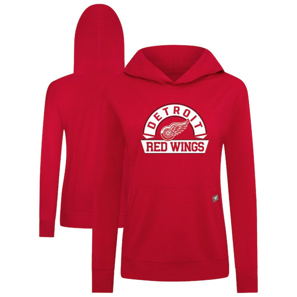 Detroit Red Wings Levelwear Women's Relay Banner Arch Pullover Hoodie On Sale