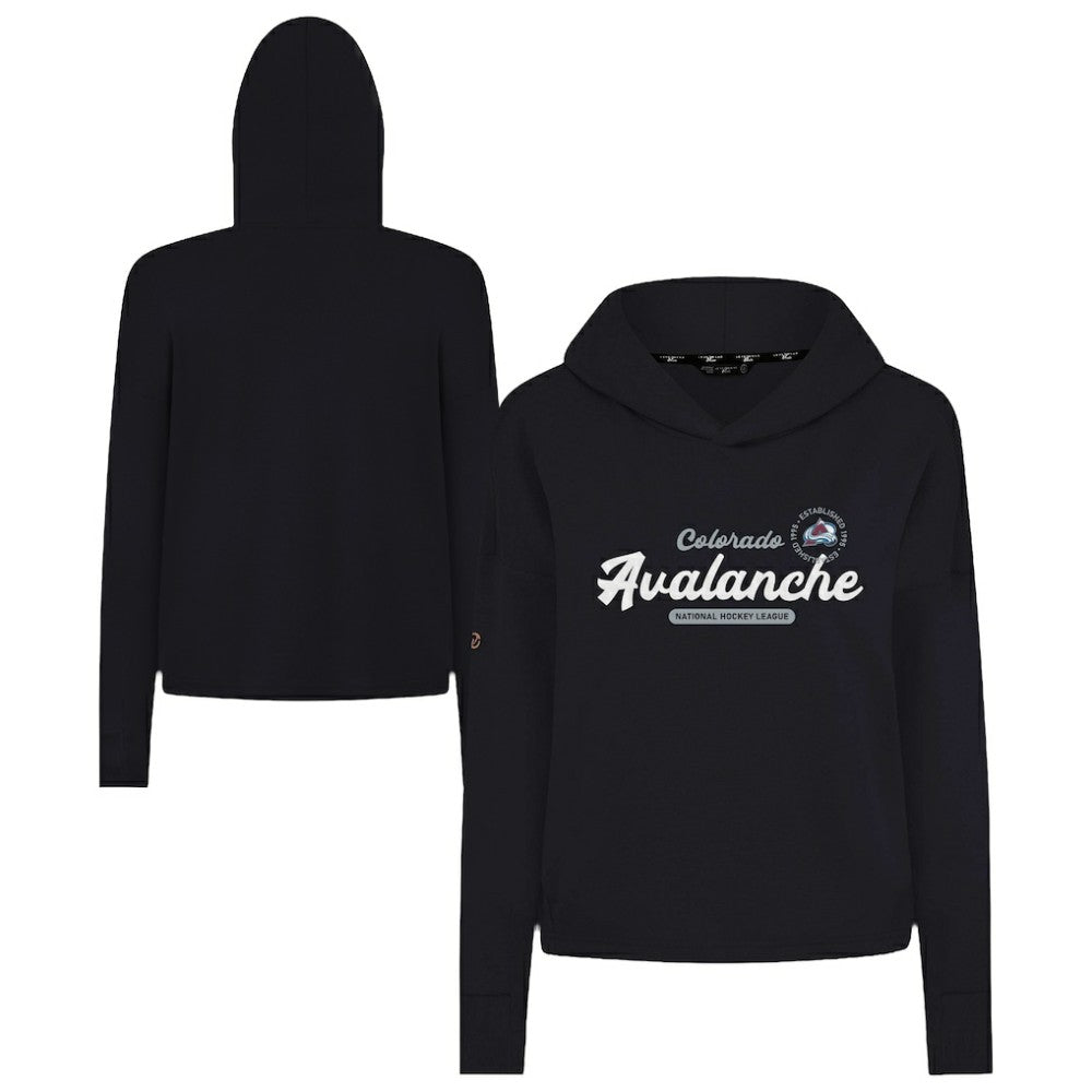 Colorado Avalanche Levelwear Women's Sweet Monument Tri-Blend Cropped Pullover Hoodie Online