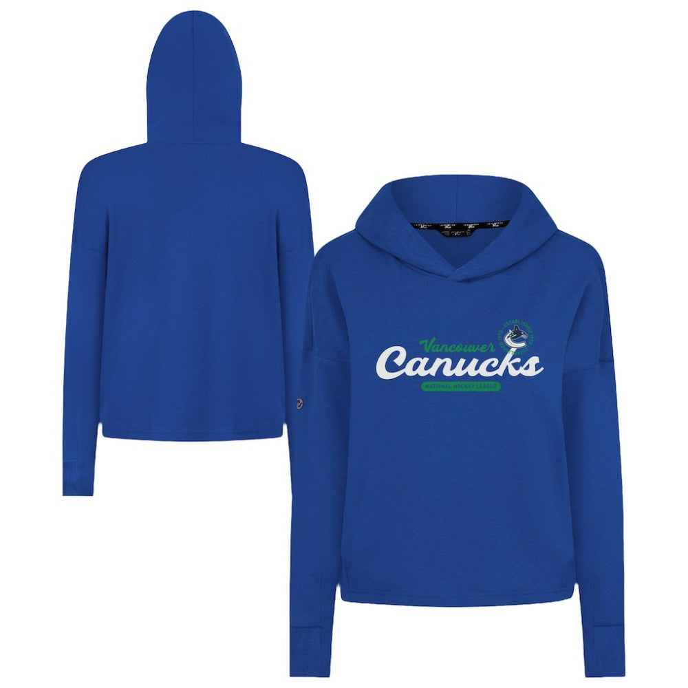 Vancouver Canucks Levelwear Women's Sweet Monument Tri-Blend Cropped Pullover Hoodie Outlet