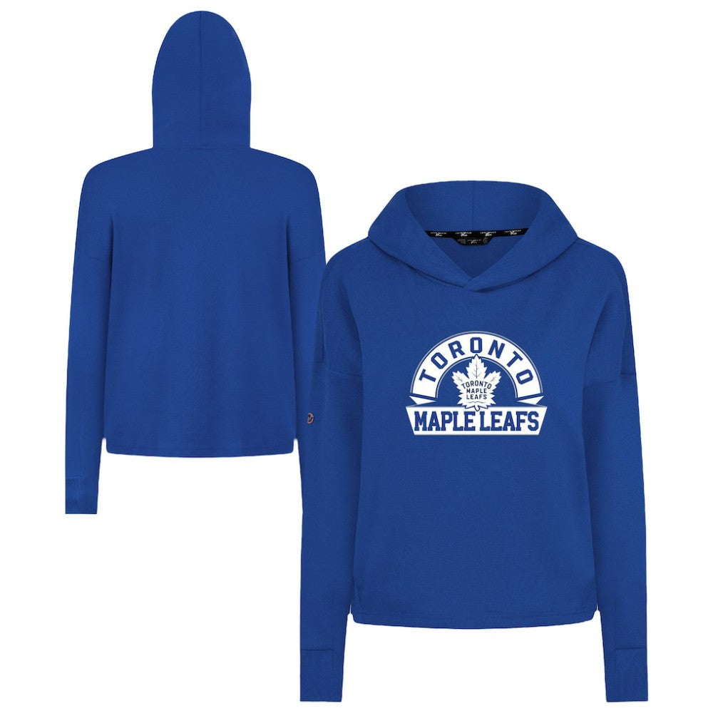 Toronto Maple Leafs Levelwear Women's Sweet Banner Arch Tri-Blend Cropped Pullover Hoodie Sale