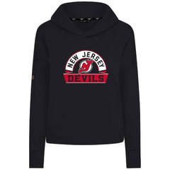 New Jersey Devils Levelwear Women's Sweet Banner Arch Tri-Blend Cropped Pullover Hoodie Discount