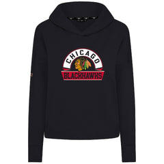 Chicago Blackhawks Levelwear Women's Sweet Banner Arch Tri-Blend Cropped Pullover Hoodie Sale