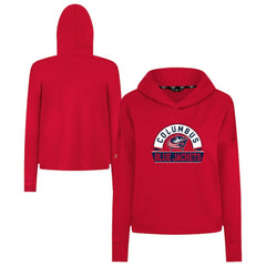 Columbus Blue Jackets Levelwear Women's Sweet Banner Arch Tri-Blend Cropped Pullover Hoodie On Sale