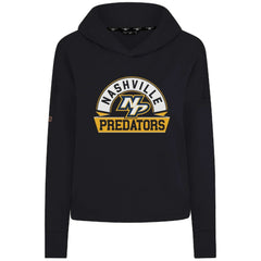 Nashville Predators Levelwear Women's Sweet Banner Arch Tri-Blend Cropped Pullover Hoodie Outlet