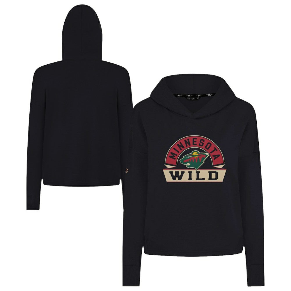 Minnesota Wild Levelwear Women's Sweet Banner Arch Tri-Blend Cropped Pullover Hoodie On Sale