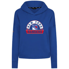 New York Rangers Levelwear Women's Sweet Banner Arch Tri-Blend Cropped Pullover Hoodie Discount