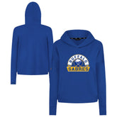 Buffalo Sabres Levelwear Women's Sweet Banner Arch Tri-Blend Cropped Pullover Hoodie For Sale