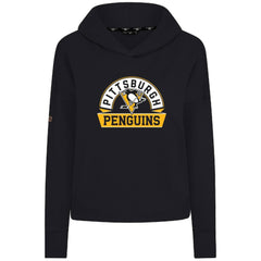 Pittsburgh Penguins Levelwear Women's Sweet Banner Arch Tri-Blend Cropped Pullover Hoodie Discount