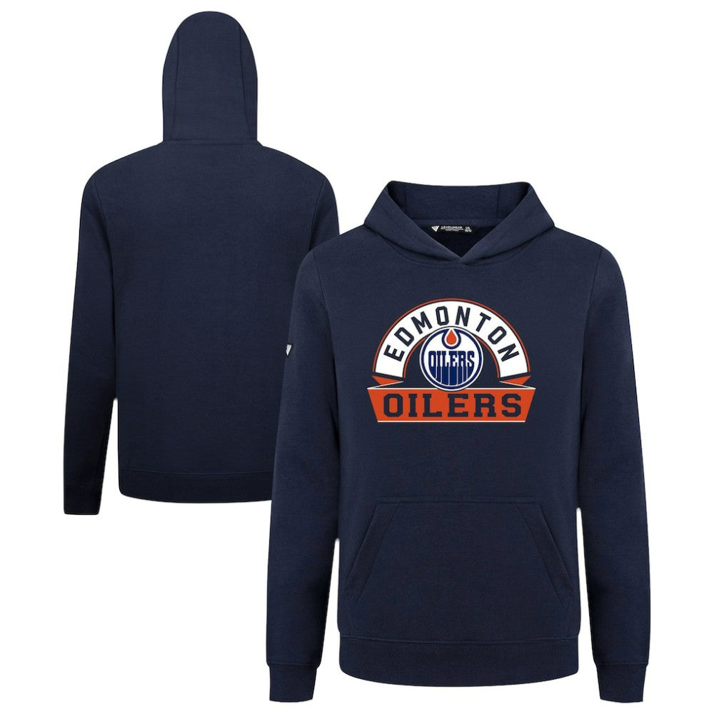 Edmonton Oilers Levelwear Youth Podium Banner Arch Pullover Hoodie Discount