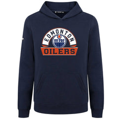 Edmonton Oilers Levelwear Youth Podium Banner Arch Pullover Hoodie Discount