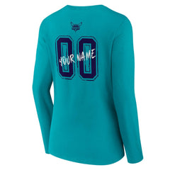 Charlotte Hornets Women's Hustle Custom Long Sleeve V-Neck T-Shirt Discount