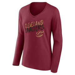 Cleveland Cavaliers Women's Hustle Custom Long Sleeve V-Neck T-Shirt sale Outlet